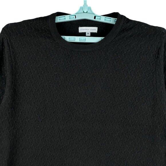 NWT Geoffrey Beene Men's Black Pullover Knit Soft Lightweight Crew Sweater Sz M - Picture 3 of 10